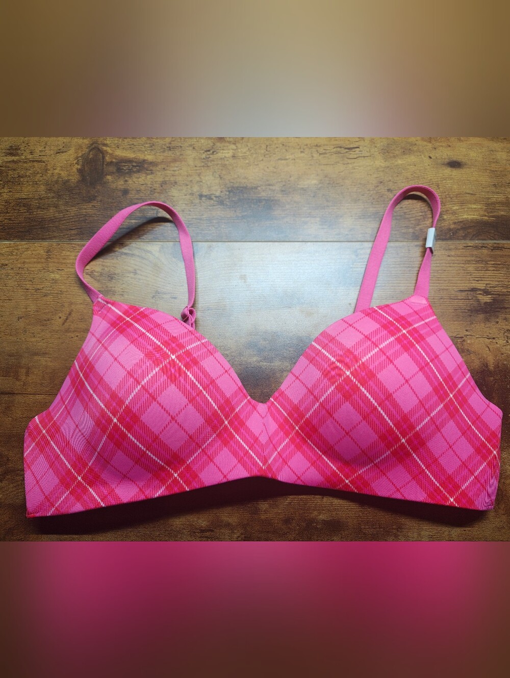Victorias Secret Pink Plaid Wear Everywhere Wireless